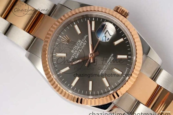 MiroTime 0414 Breathable DateJust 36mm DIWF 1:1 Best Edition 904L Steel Gray Dial on SS RG Oyster Bracelet SA 2310